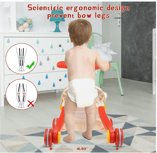 2 En 1 Andadera Tabla De Actividades Musical Rojo