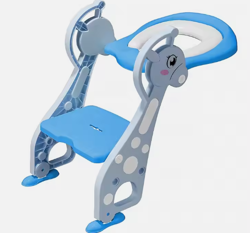 Asiento Reductor De Escalera Para Baño Jirafa Azul