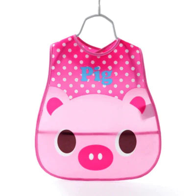 Babero Plástico Cerdito Rosado