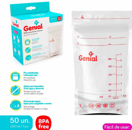 Bolsas Recolectoras Para Leche Materna Genial x25 o 50 Unds
