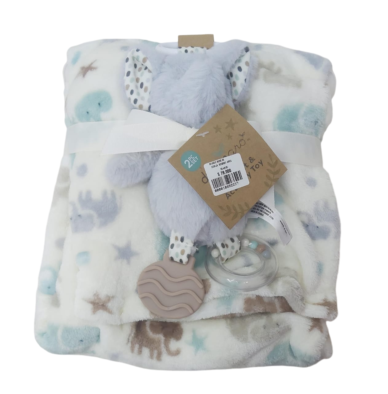 Cobija Elefante Con Apego Elefantico Sonajero