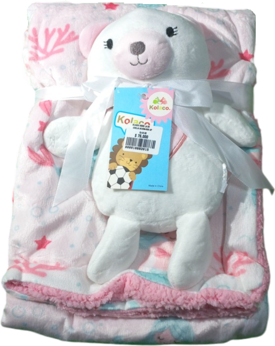 Cobija Rosada Con Apego Osita