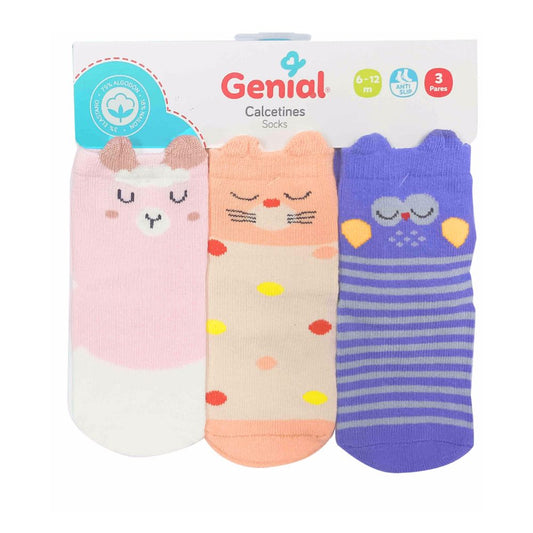 Medias x3 Pares Genial Anti Deslizamiento