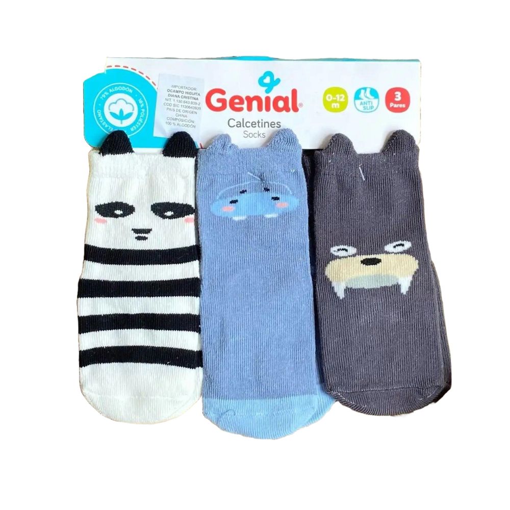 Medias x3 Pares Genial Anti Deslizamiento