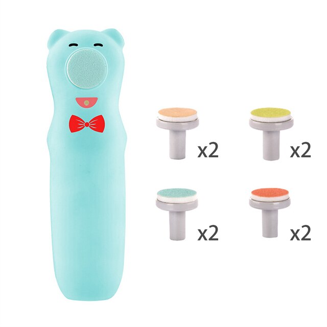 Lima Eléctrica Recargable Con Estuche Cerdito Azul