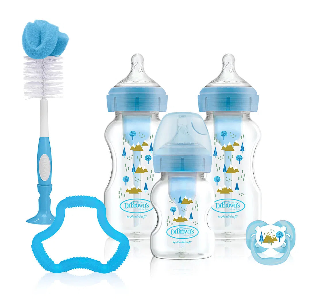 Set De Teteros Bienvenida Dr Browns Boca Ancha Azul