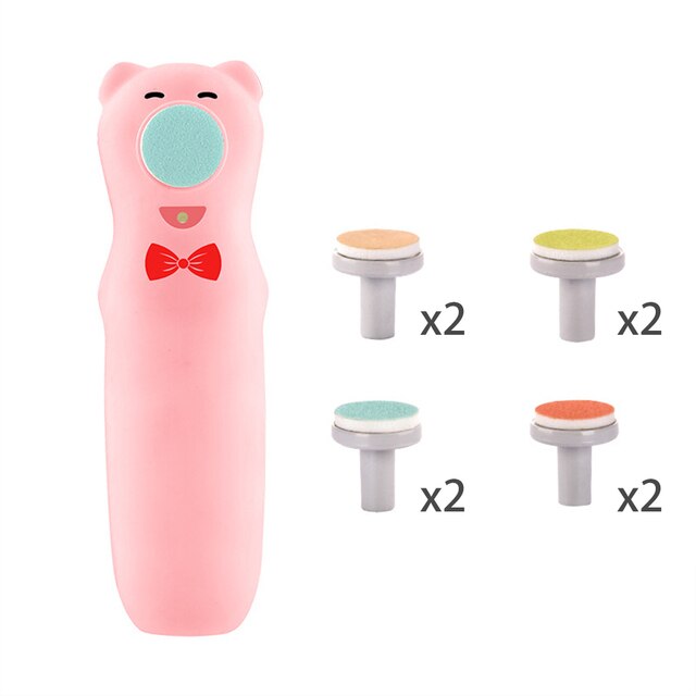 Lima Eléctrica Recargable Con Estuche Cerdito Rosa