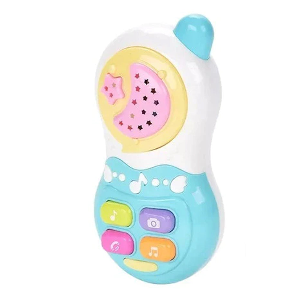 Juguete Teléfono Didáctico Musical Celeste / Blanco