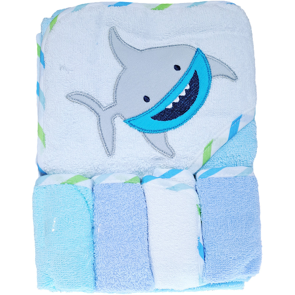 Toalla De Algodón Eberry Con Paños Babitas Tiburón