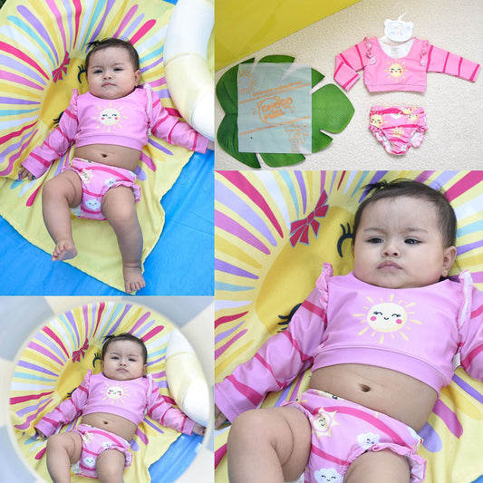 Vestido de Baño Solecito 2 Piezas Niña Rosado
