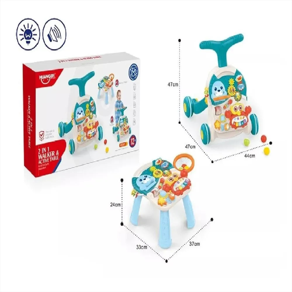 2 En 1 Andadera Tabla De Actividades Musical Verde