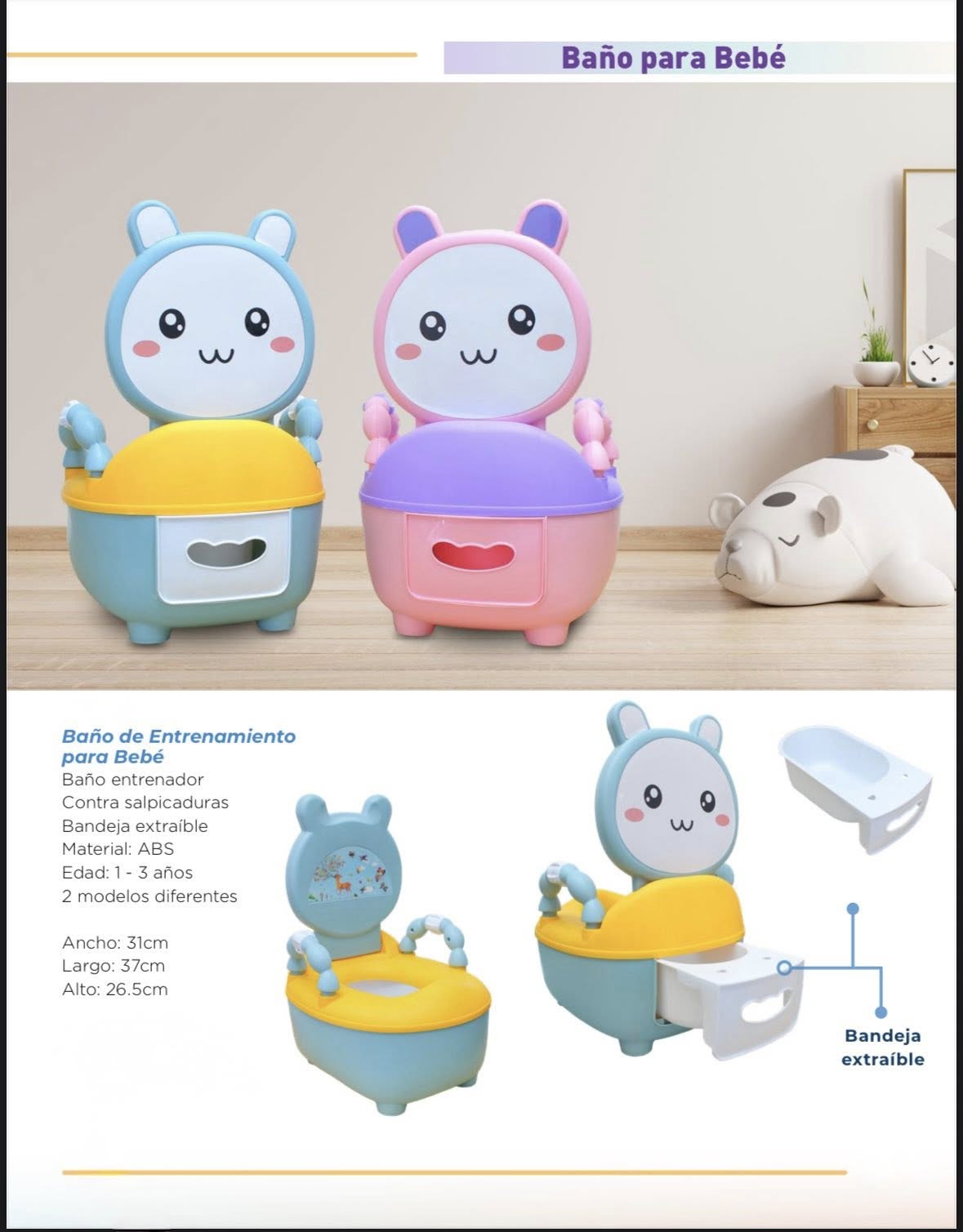Bacinilla Inodoro Entrenador Para Bebé Kawai