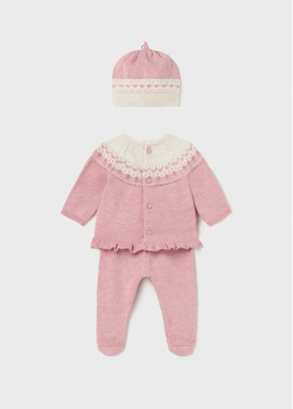 Conjunto Tejido 3 Piezas Recién Nacida Mayoral 2504 Niña