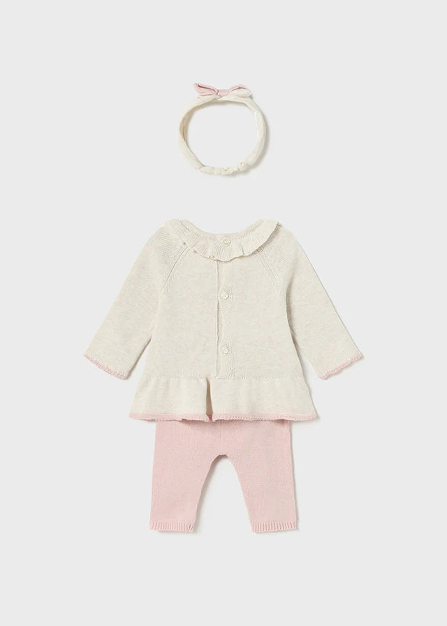 Conjunto Tejido 3 Piezas Recién Nacida Mayoral 2743 Niña