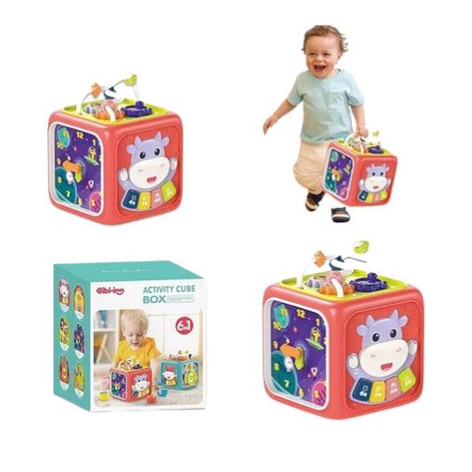 Juguete Cubo Educativo 6 En 1 Cubo Didáctico Para Bebé Rojo