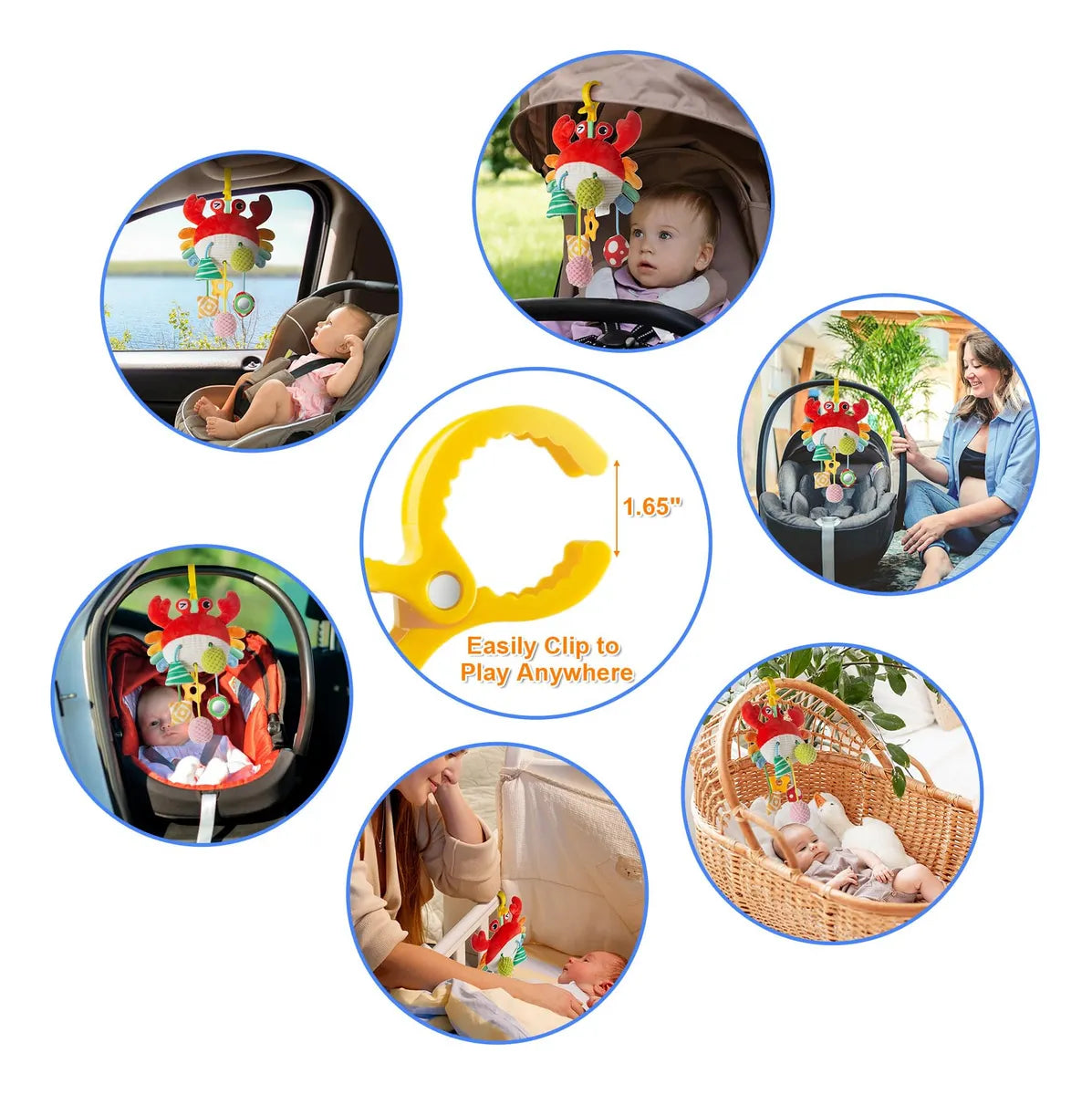 Móvil De Cangrejo Sonajero Musical Para Cuna o Carro