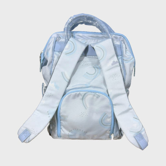 Pañalera Tipo Morral Baby Luna Arcoíris Celeste