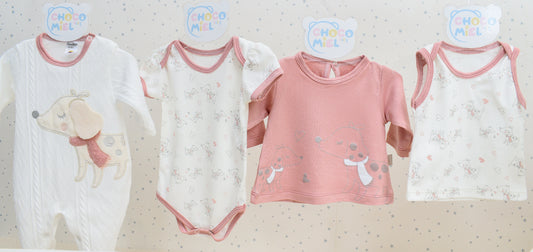 Primer Día Perritos Rosa Tono Niña