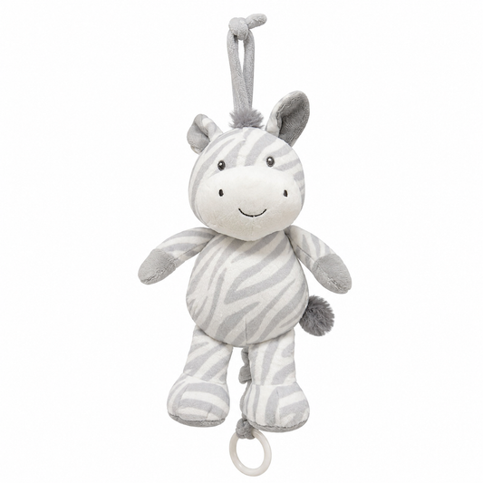Sonajero Musical Peluche Cebra De Cuerda