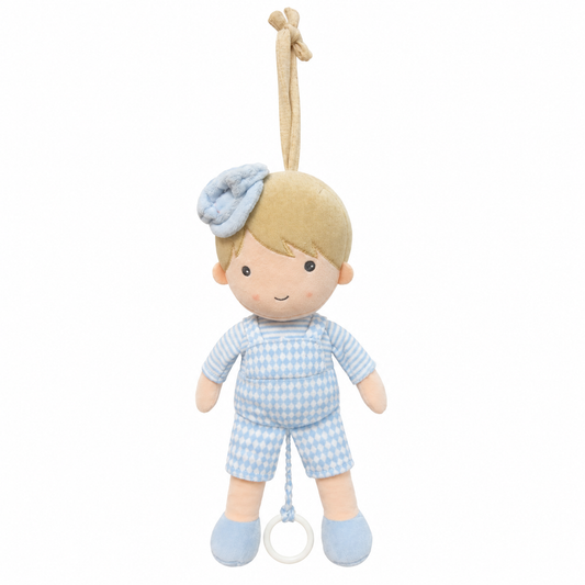 Sonajero Musical Peluche Niño y Niña De Cuerda