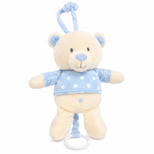 Sonajero Musical Peluche Osito Corazón De Cuerda