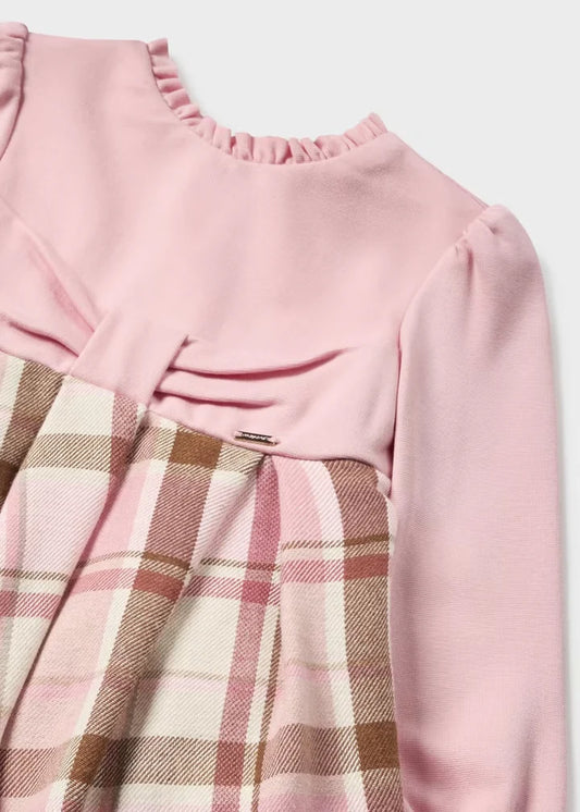 Vestido Manga Larga Cuadros Mayoral 2978