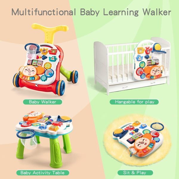 2 En 1 Andadera Musical Con Mesa De Juegos