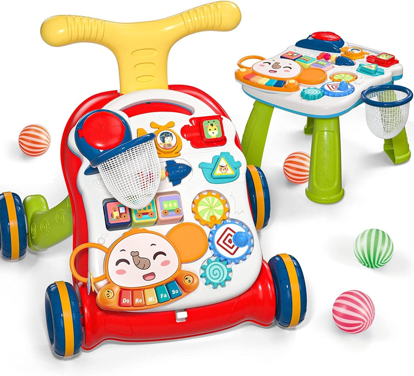 2 En 1 Andadera Musical Con Mesa De Juegos