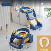 Asiento 2 en 1 Reductor y Mica De Escalera Para Baño Azul/Amarillo
