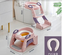 Asiento 2 en 1 Reductor y Mica De Escalera Para Baño Rosado