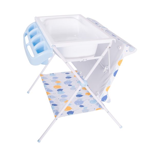 Bañera Con Cambiador Maxi-EB830 Celeste Globos