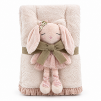 Cobija Americana Peluche Apego Set Chickpea Conejita