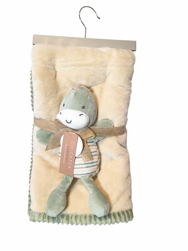 Cobija Americana Peluche Apego Set Chickpea Dino