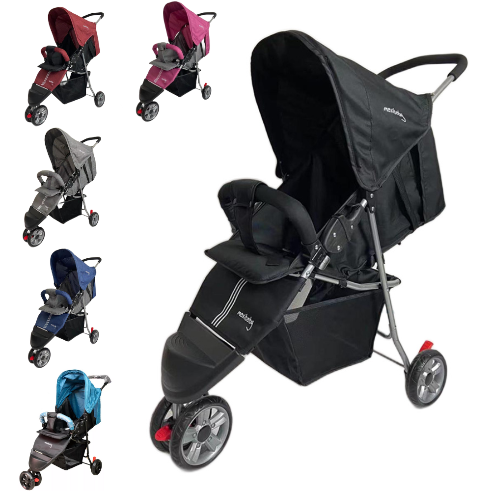 Coche Paseador Asoleador Maxibaby Tres Llantas Negro
