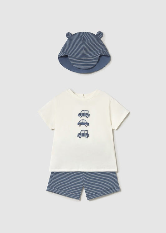 Conjunto 3 Piezas Camiseta Gorra y Short Mayoral 1651