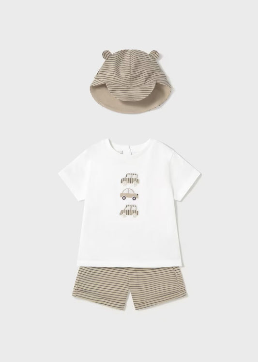 Conjunto 3 Piezas Camiseta Gorra y Short Mayoral 1651