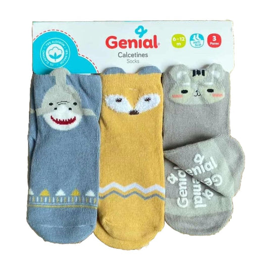 Medias x3 Pares Genial Anti Deslizamiento