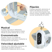 Cuna Colecho Multifuncional 5 Niveles Antirreflujo Pupikids