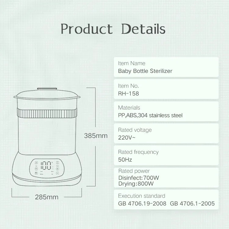 Esterilizador Eléctrico De Biberones Teteros Zimeitu