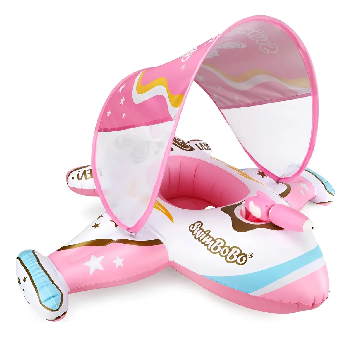 Flotador Inflable Bebé Juguete Natación Avión Capota