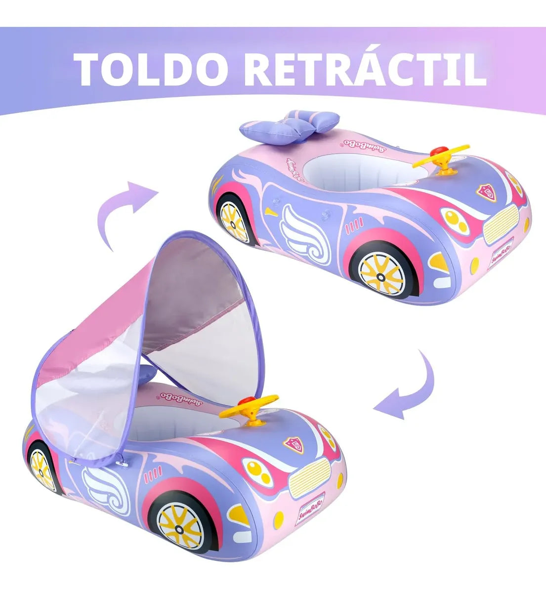 Flotador Inflable Bebé Juguete Natación Carro Capota