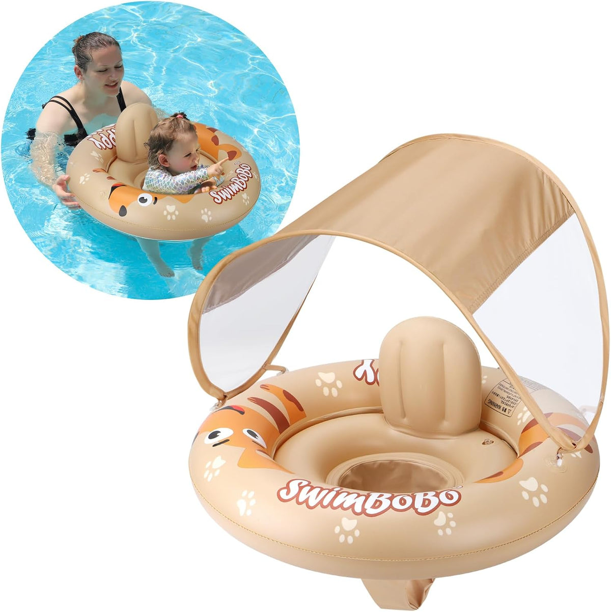 Flotador Inflable Bebé Juguete Natación Perrito Capota