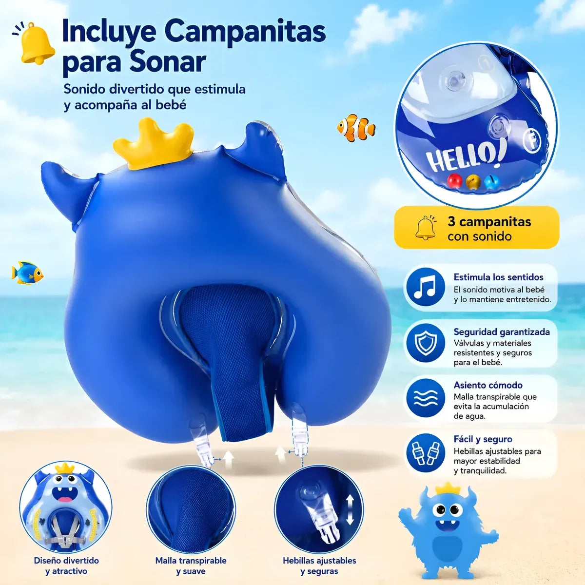 Flotador Inflable Bebé Juguete Natación Techo