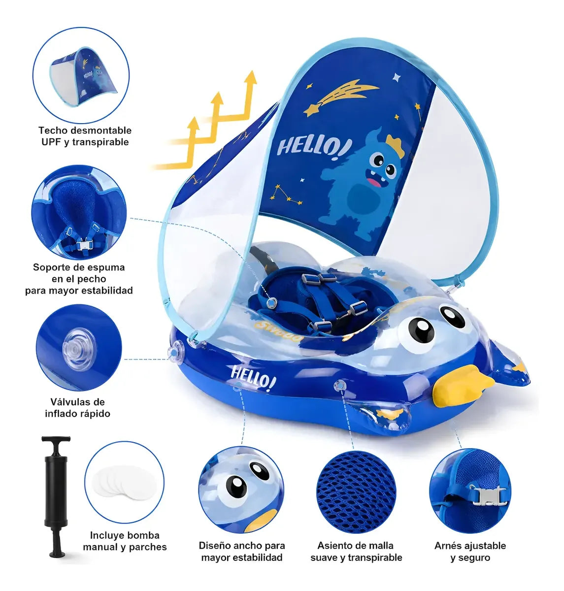 Flotador Inflable Bebé Juguete Natación Techo