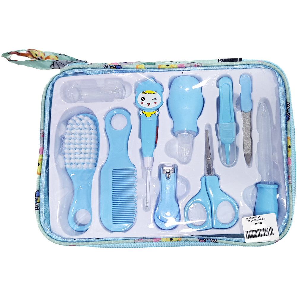 Set De Limpieza 10 Piezas Con Estuche Celeste Disney