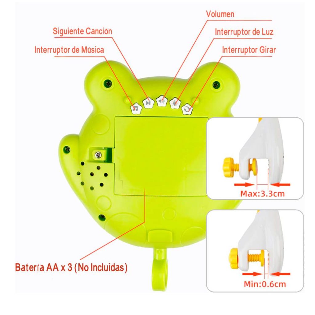 Móvil Para Cuna 360° Con Proyector Modelo Huanger Sapo