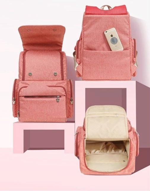 Pañalera Tipo Morral Disney Baby Rosada Mate