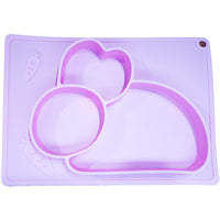 Plato Siliconado Doble Compartimiento Conejito Rosado