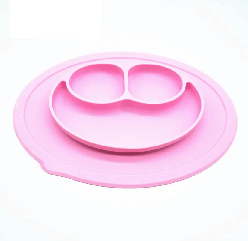 Plato Siliconado Triple Compartimiento Sapo Rosado