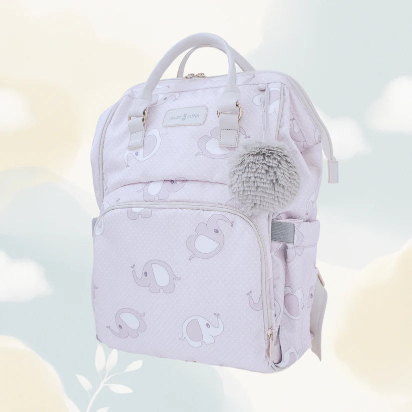 Pañalera Tipo Morral Baby Luna Elefante